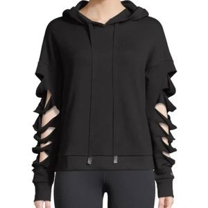 Alo yoga slay slashed hoodie black largeDONATED
